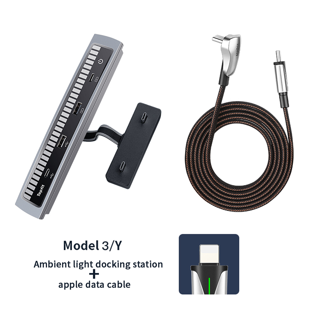 Evbase Tesla Model 3 Model Y USB Hub Adapter With Ambient Light 4 in 1 -  EVBASE-Premium EV&Tesla Accessories