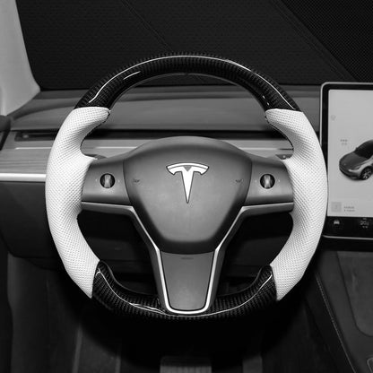 Tesla Model 3 Y Steering Wheel Carbon Fiber Personality Customize with Heating Function