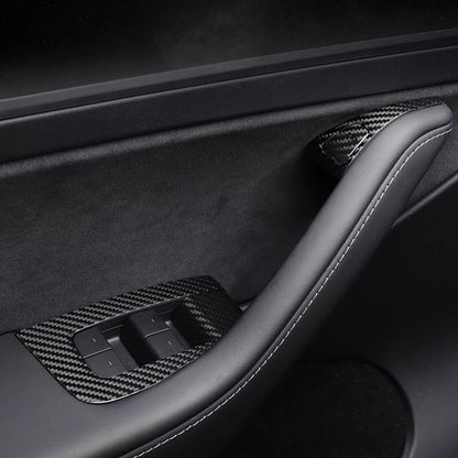 Tesla Model 3 Highland Window Lift Button Trim Switch Cover Real Carbon Fiber Door Armrest Panel Cover