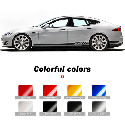 EVBASE Side Skirt Decals DIY Stickers Body Side Racing Stripe Stickers For Tesla Model 3/Y/S