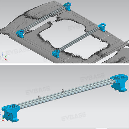 Upgrade Rivian R1T/R1S Cargo Crossbars Lockable Roof Rack Rooftop Cargo Carrier 2PCS EVBASE