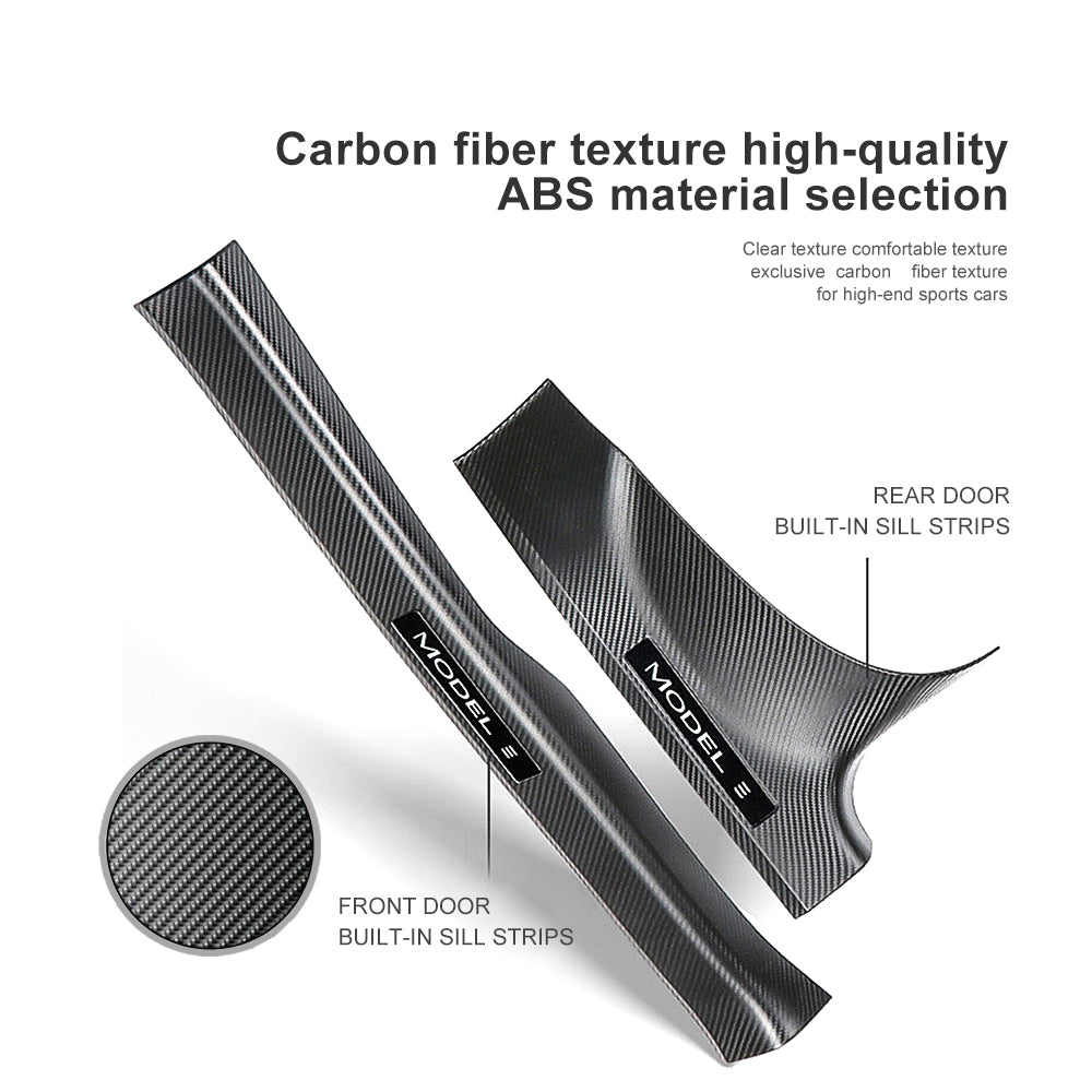 Black Color Carbon Fiber Door Handles Cover Trim Set for Toyota bB