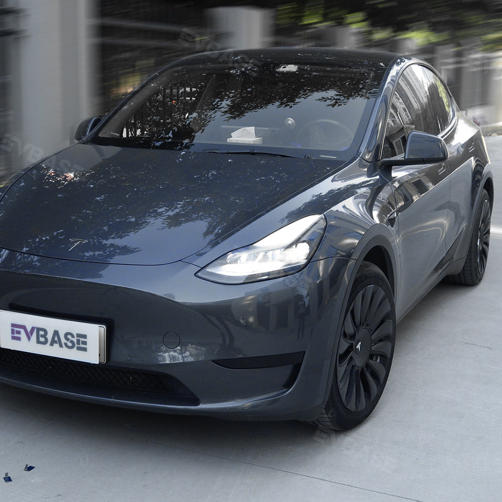 Model Y Überturbine Wheels Covers 19inch Carbon Fiber Texture for Tesla Gemini Wheels Exterior Accessories