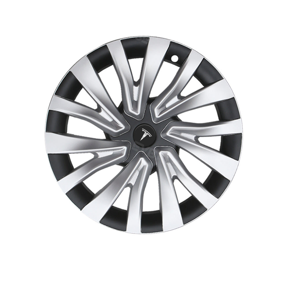 Tesla Model 3 Highland Wheel Covers 18 Inch Hubcaps Sport Wheel Caps Rim Covers 4PCS Nova Style Silver & Black