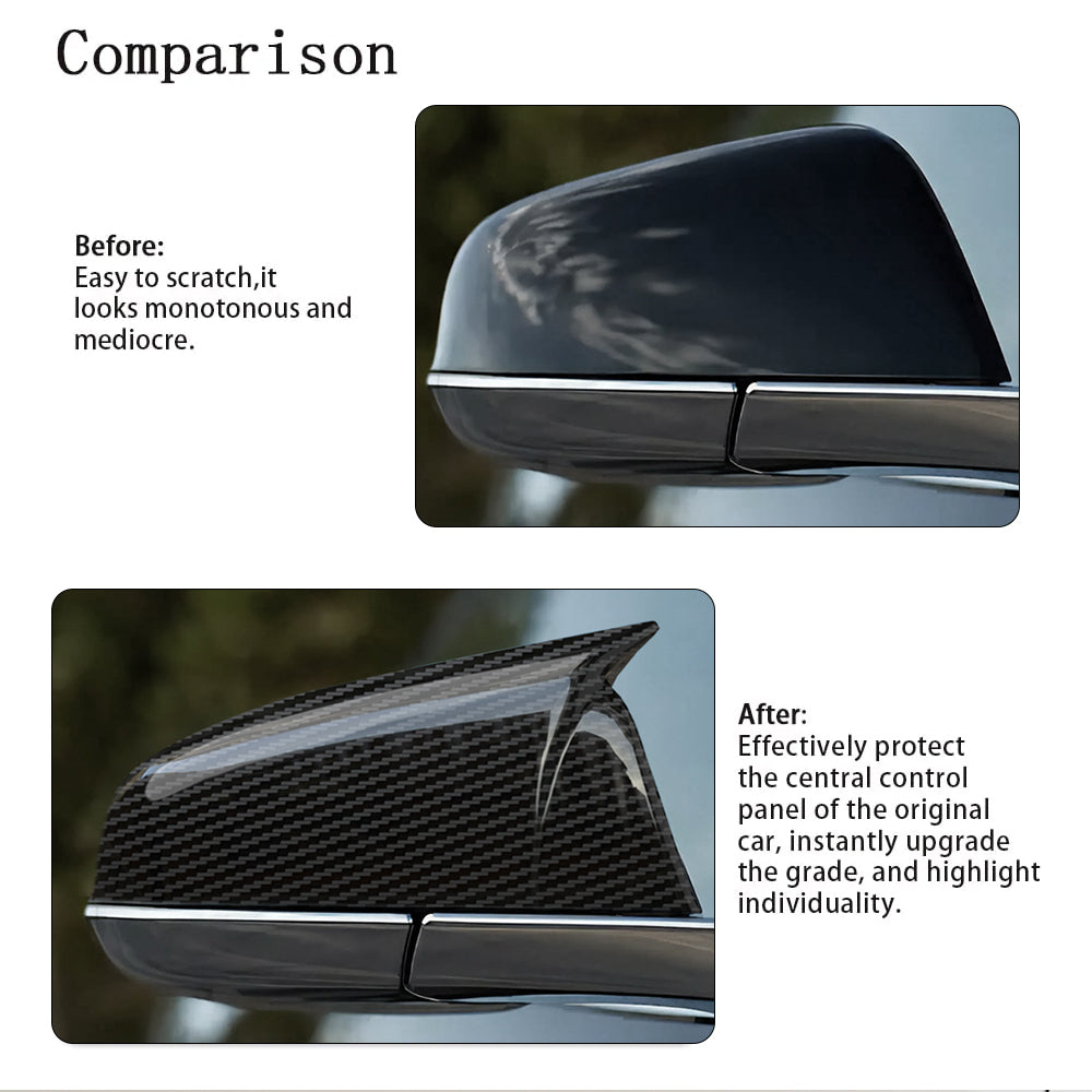 Tesla Model 3 Y Side Rearview Mirror Covers Real Carbon Fiber Cover Model 3 Y Exterior Accessories|EVBASE