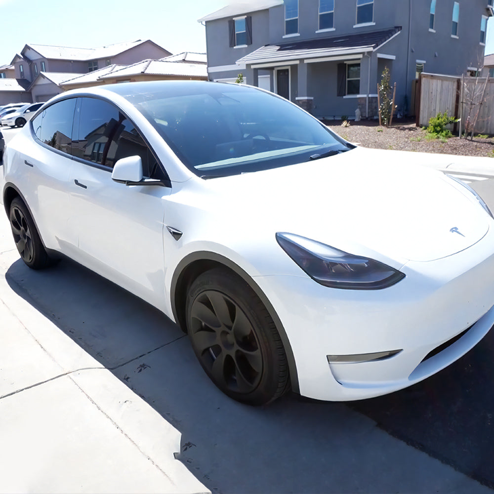 EVBASE Tesla Model Y Coprimozzo Copriruota a induzione da 19 pollici Opaco 4 pezzi per accessori Tesla Model Y