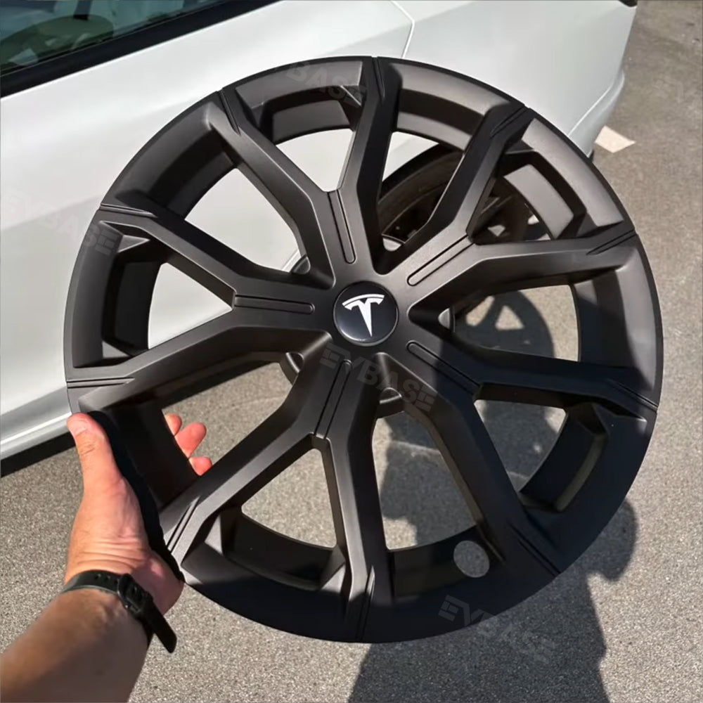 Tesla Model 3 Wheel Covers 18 Inch  ABS Sport Hubcaps Aero Wheel Caps Matte Black 4PCS