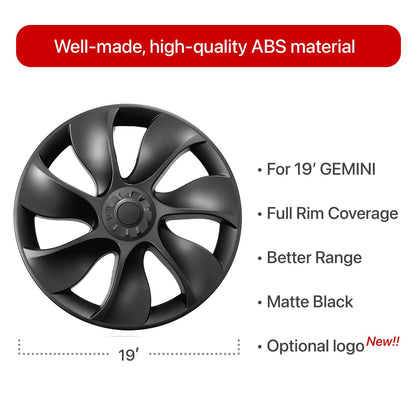 EVBASE Model Y Überturbine Wheel Cover 19 inch Turbine Wheel Cap Model Y Matte Black 4PCS