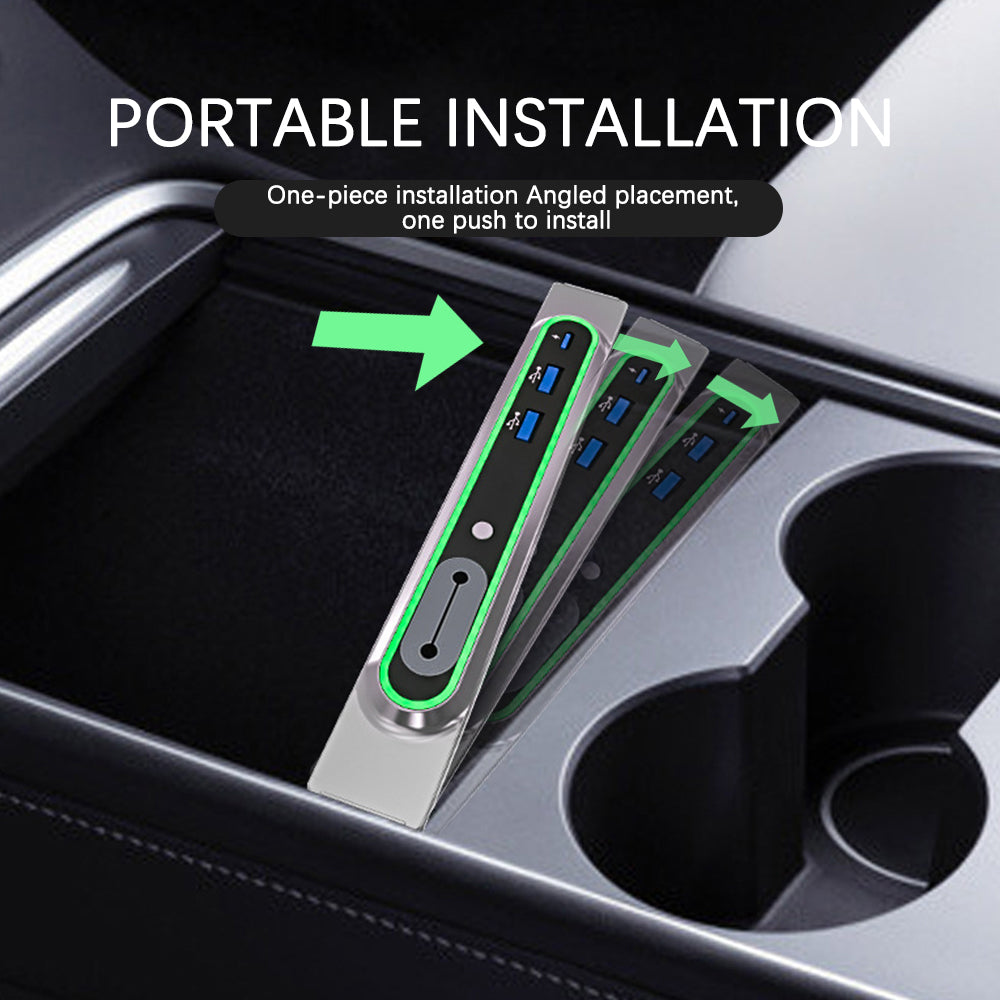 EVBASE Tesla Center Console docking station accessori con luci multicolore per modello 3 Y