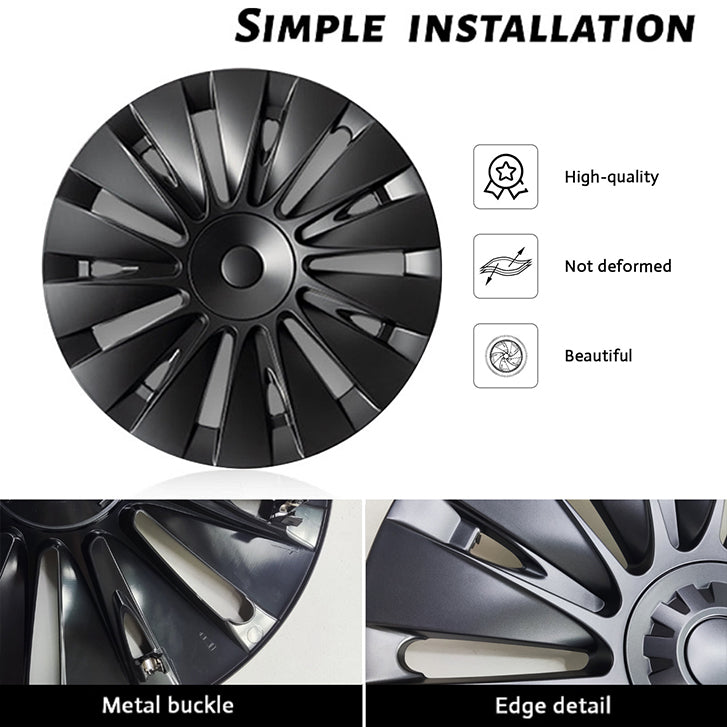 Tesla Model Y Gemini Wheels Caps 4PCS Sleek Matte 19-Inch Induction Wheel Covers