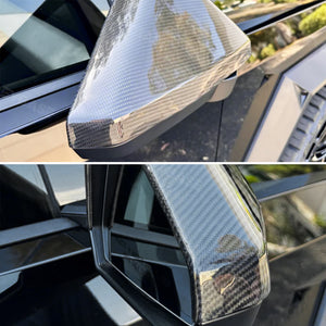 Tesla Cybertruck Side Mirror Covers Real Carbon Fiber Rearview Mirror Caps Trim Protective Cover