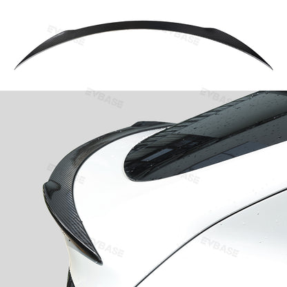 EVBASE Tesla Model Y Spoiler Real Carbon fiber Rear Trunk Lid Big Sport Spoiler Wing Glossy