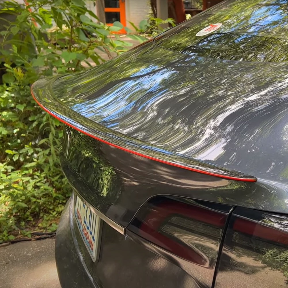 2023 EVBASE Tesla Roter Kohlefaser-Spoilerflügel für Model 3 Y