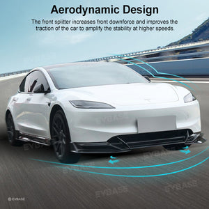 Upgrade Tesla Model 3 Highland Front Bumper Lip ABS Body Kits Front Splitter Apron Spoiler