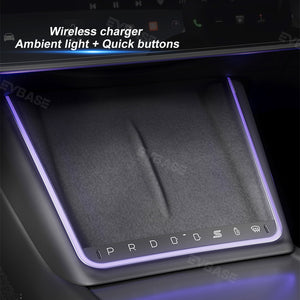 Tesla Model 3 Highland Wireless Charging Expansion Dock Center Console With Ambient Light Quick Buttons