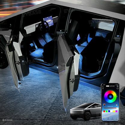 Cybertruck Interior LED Lights RGB Door Puddle Footwell RGB Welcome Light Tesla Upgrade Kit