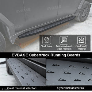 Upgrade Tesla Cybertruck Running Boards Side Steps Nerf Bars Exterior Brackets EVBASE