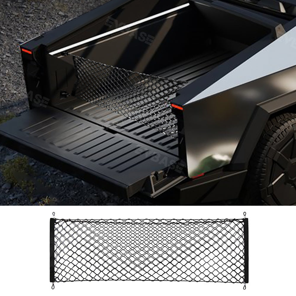 Tesla Cybertruck Cargo Net Nylon Mesh Stretchable Pickup Rear Truck Bed Organizer With Hanging Hooks