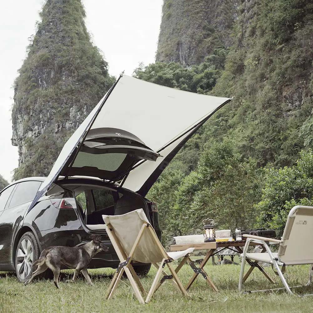 EVBASE Tesla Model Y Tailgate Camping Tent Portable Tarp Canopy Awning Sun Shelter Road Trip Camping