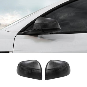 Tesla Model Y Side Mirror Covers Real Carbon Fiber Trim Overlays Protective Cover Rearview Caps Inspired By Model Y Juniper