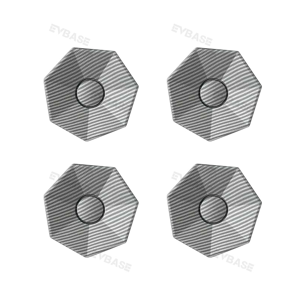 Tesla Cybertruck Wheel Center Caps ABS Wheel Rim Caps Lug Nut Covers Set (Carbon Fiber Texture)