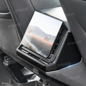 Tesla Cybertruck Rear Screen Overlay Real Carbon Fiber Display Frame Cover Backseat Air Vent Protection