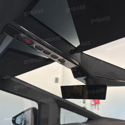 Tesla Cybertruck Cabin Camera Cover Trim Real Carbon Fiber Panel Decor Interior Accessories Warning Light Cover