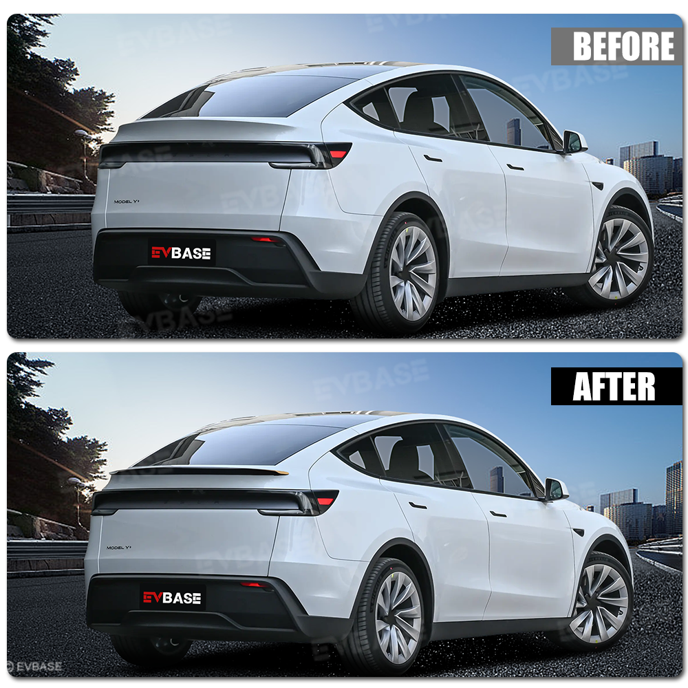 Tesla Model Y Juniper Spoiler Real Carbon Fiber Wing Rear Trunk Lid With Performance Style