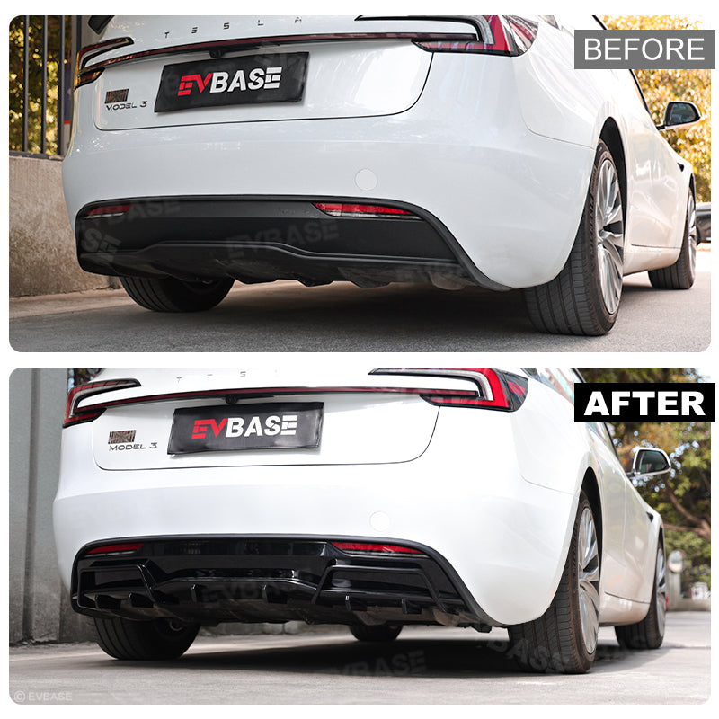 Tesla Model 3 Highland Rear Bumper Lip Wing Spoiler Diffuser ABS Sport Body Kit