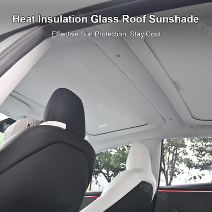 Tesla Model 3 Highland Retractable Sun Shade Glass Roof Window Roll Fabric Style Heat Insulation UV Protection