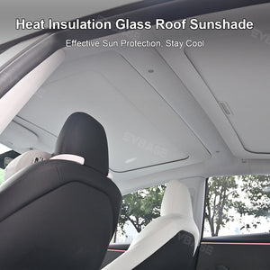 Tesla Model 3 Highland Retractable Sun Shade Glass Roof Window Roll Fabric Style Heat Insulation UV Protection