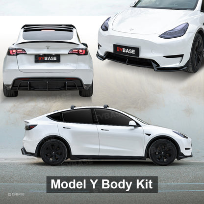 Tesla Model Y Rear Bumper Lip Wing Diffuser Replacement Splitter Spoiler ABS Body Kit Black Warrior Style