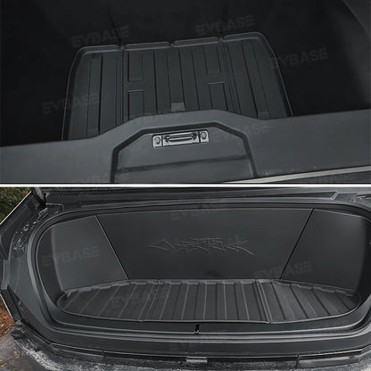 Tesla Cybertruck Frunk Truck Bed Mat Cargo Liner All Weather Rugged Liner Cargo Cover Mat