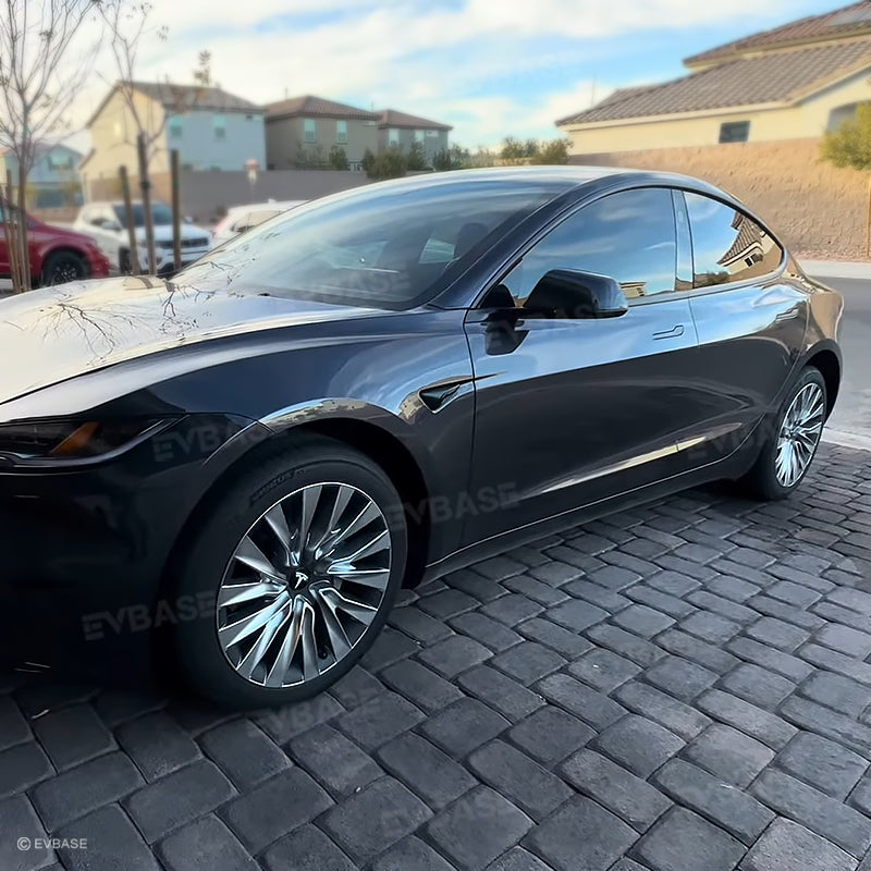 Tesla Model 3 Highland Wheel Covers 18 Inch Hubcaps Sport Wheel Caps Rim Covers 4PCS Nova Style Silver & Black