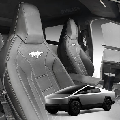 Tesla Cybertruck Seat Covers With Cyberbeast Style Full Coverage Custom Seat Protector NAPPA Leather