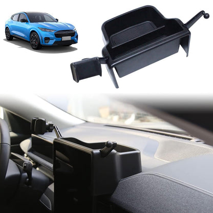 Ford Mustang Mach E Center Console Dash Storage Box Organizer 360° Rotatable Dashboard Phone Holder