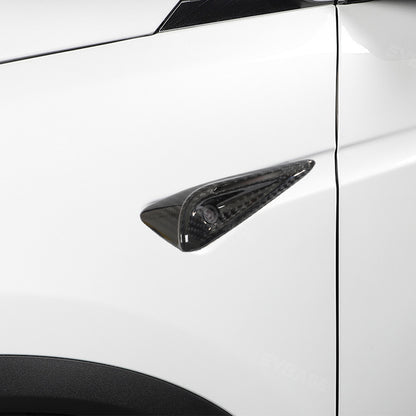 Tesla Model X Real Carbon Fiber Side Camera Covers Turn Signal Full-Cover Exterior EVBASE