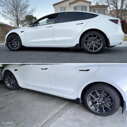 Tesla Model 3 Highland & Model Y Juniper Side Skirts Splitter Lip Extensions Diffuser Panel ABS Body Kit F Style