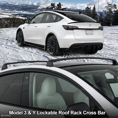 Tesla Model 3 Y Crossbar Roof Rack Lockable Cargo Carrier 2PCS