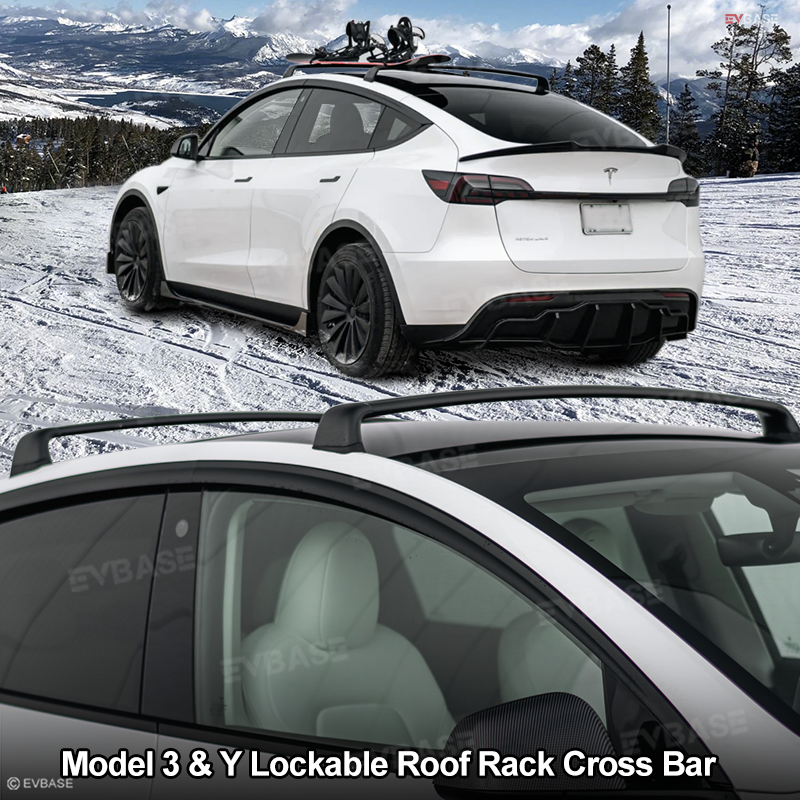 Tesla Model 3 Y Crossbar Roof Rack Lockable Cargo Carrier 2PCS