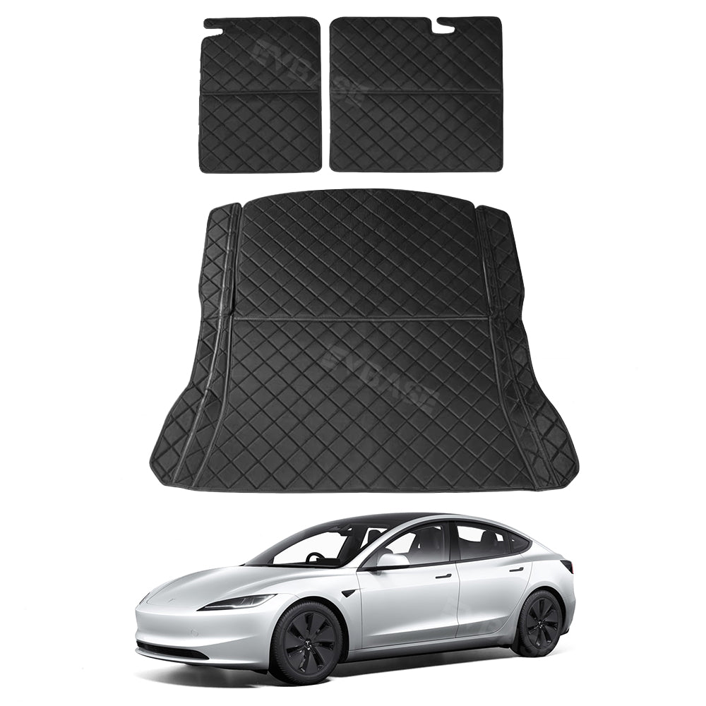 EVBASE Tesla Model 3/Y/3 Highland Trunk Mat Rear Cargo Liner Oxford Cloth Waterproof Pet Mat Floor Protector