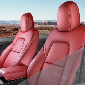 Custom Seat Covers Luxury NAPPA Litchi Vegan Leather Breathable Cushion For Tesla Model Y 3