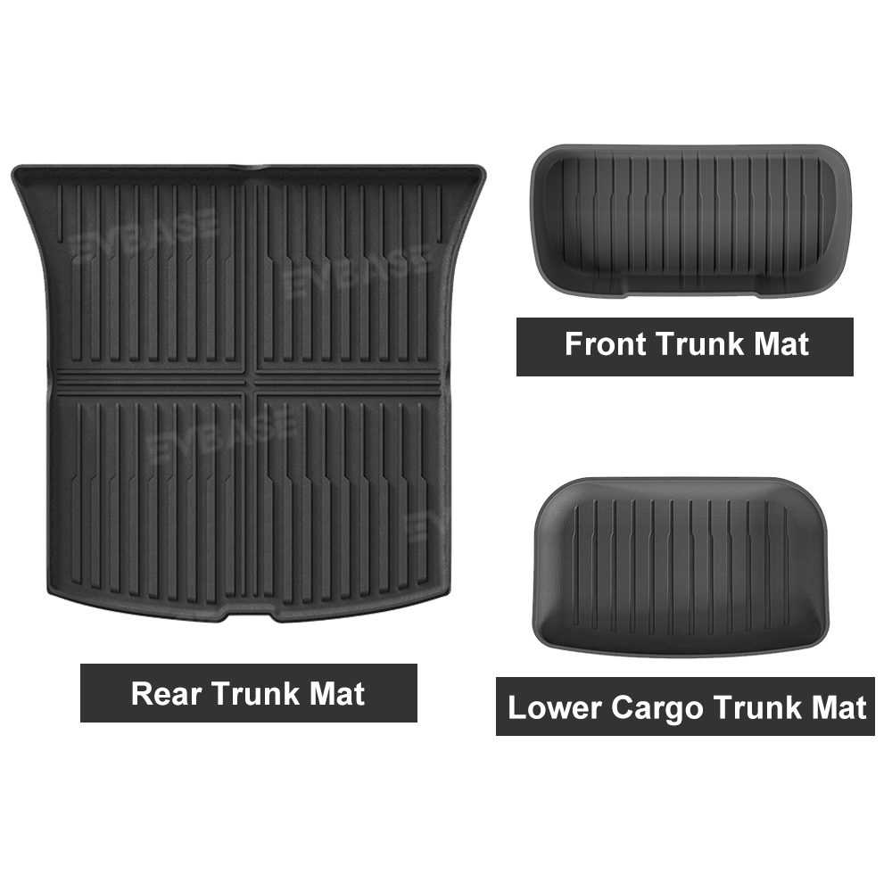 Tesla Model Y Juniper Floor Mat TPE Anti-Slip Trunk Mat Cargo Liner Back Seat Cover All Weather Protection