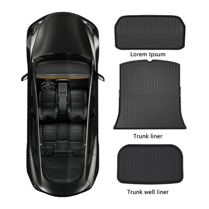 Tesla Model 3 Y Floor Mats 3D TPE Anti-Slip Waterproof All Weather Tesla Floor Mat EVBASE