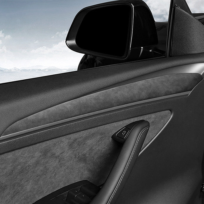 Tesla Model 3 Y(2021-2023 Year) Front Door Suede Cover Tesla Interior Auto Accessories