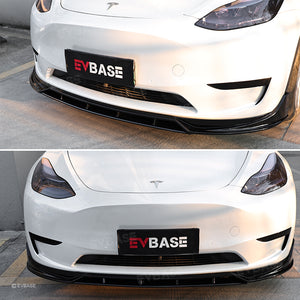 Tesla Model Y 3 Front Bumper Lip Spoiler Sporty F Style Splitter ABS Body Kit Protection Trim