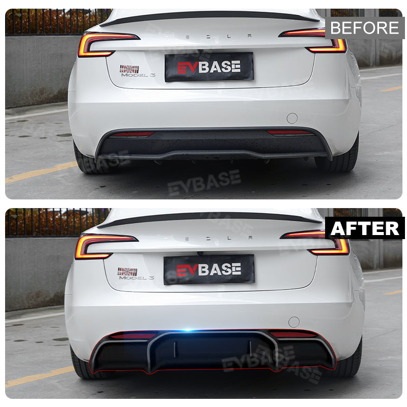 Tesla Model 3 Highland Rear Bumper Lip ABS Sport Body Kit Wing Spoiler Diffuser