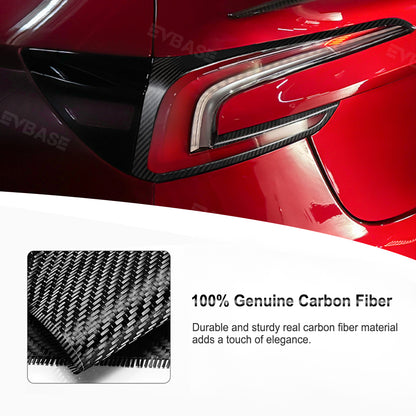 EVBASE Tesla Model 3 Highland Rear Tail Light Cover Real Carbon Fiber Overlays Frame Decorative Trim