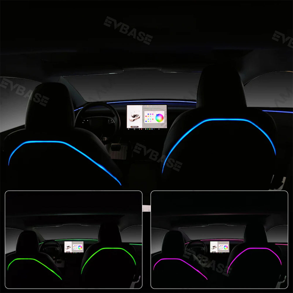 Tesla Model 3 Highland Backseat Ambient Lights Car Neon Light Interior EVBASE