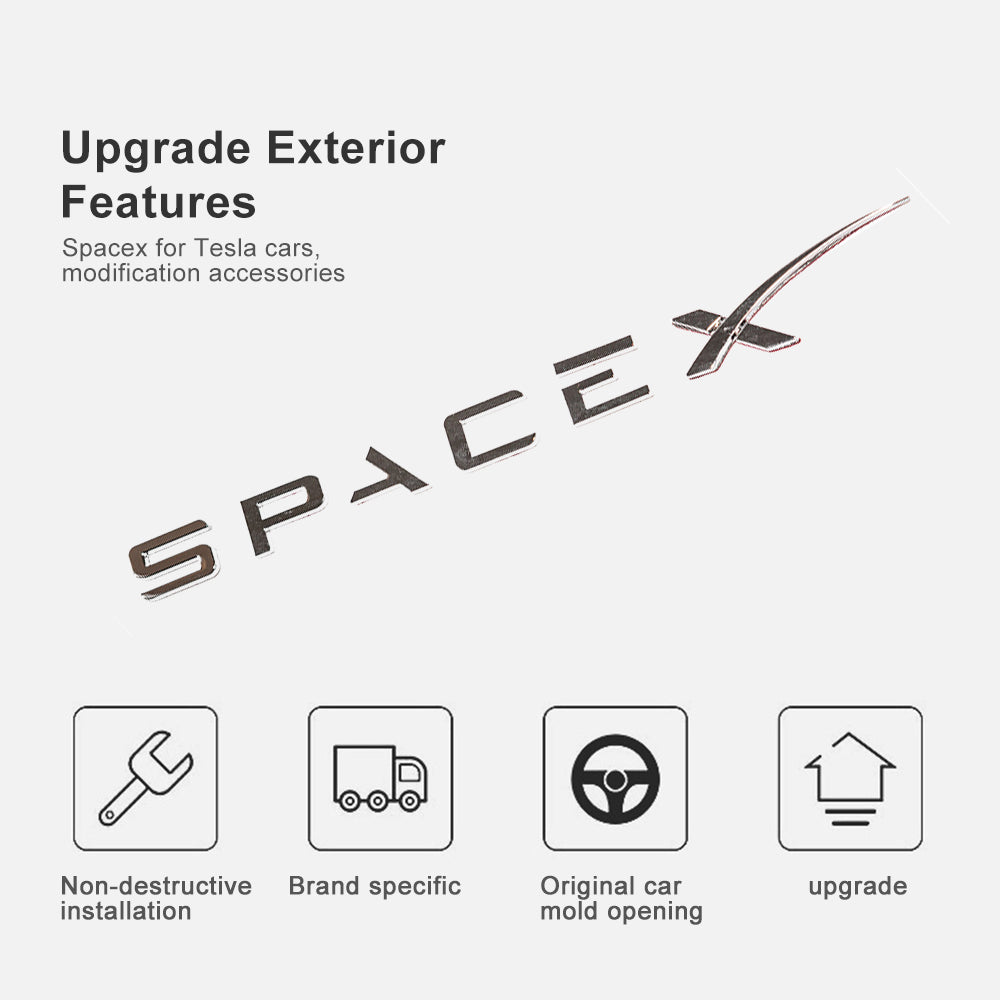 SPACEX Decals 3D Metal Tesla Emblem Sticker Tesla LOGO Cover for Model 3 Y X S Accessories